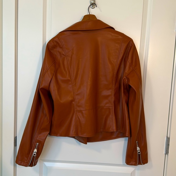 TORRID Brown Faux Leather Moto Jacket Size 1 - Picture 2 of 9